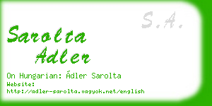 sarolta adler business card